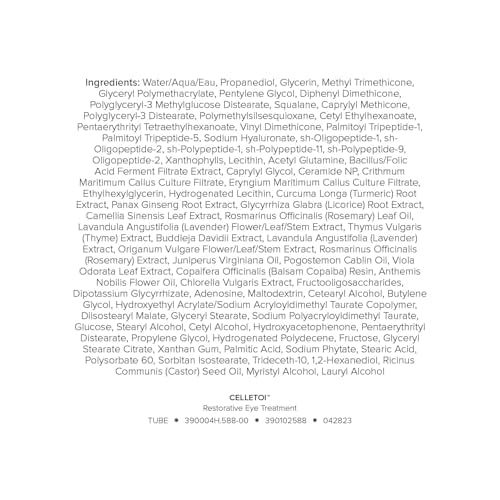 Celletoi¢ç Restorative Eye Treatment - Vegan, Cruelty Free - Visibly Reduces Signs of Aging, Smooths Lines and Wrinkles - Diminishes Dark Circles and Puffiness - Leaping Bunny Certified - 0.5 fl oz