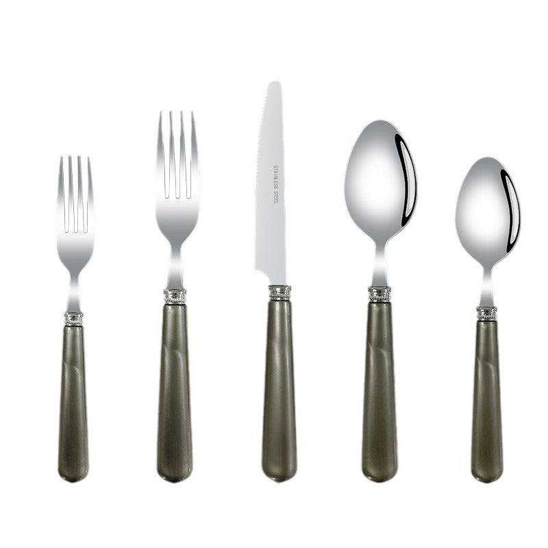 Luxury Nordic Style Household Kitchen Cutlery Set - Portable Knife Fork Spoon