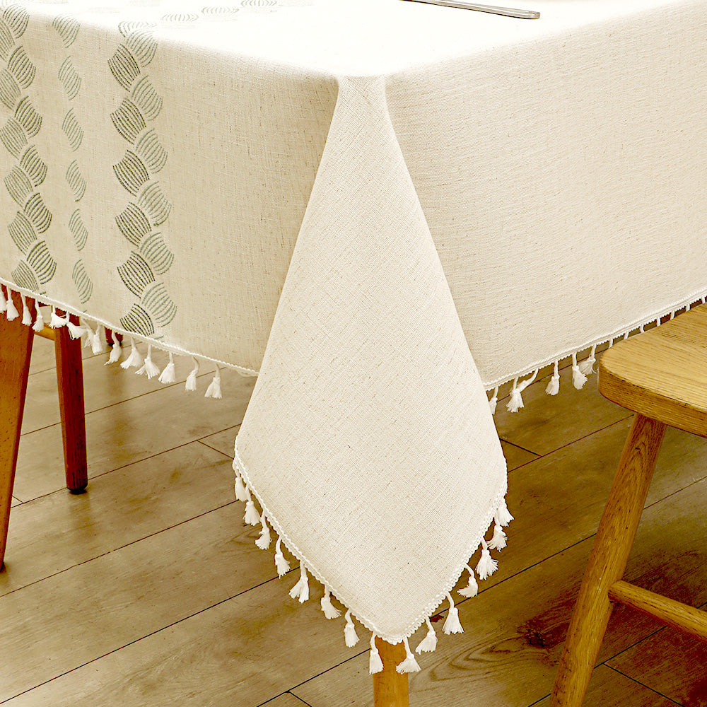 Waterproof Cotton Linen Tablecloth for Farmhouse Dining Decor