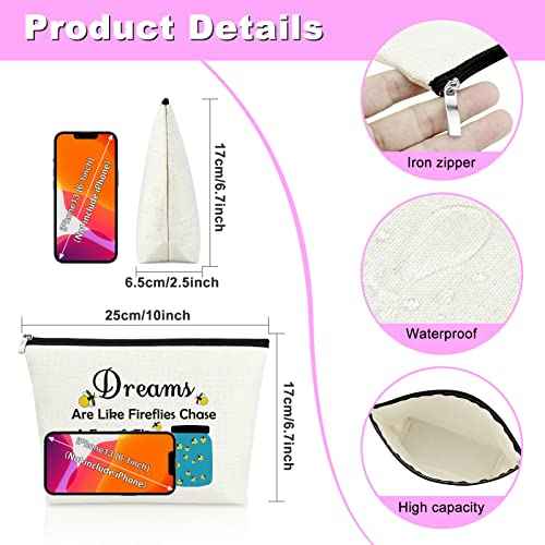 Mxrymvu Firefly Lover Gift Makeup Bag Firefly Themed Gifts Inspirational Cosmetic Bag for Women Encourage Present for Friend Sister Coworker Christmas Birthday Present