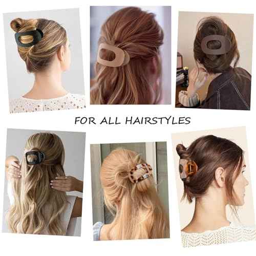 Flat Hair Claw Clips for Women and Girls Thick Thin Hair, Large Non Slip Jaw Clips Strong Hold Lay Flat Claw Grips Hair Styling Accessories