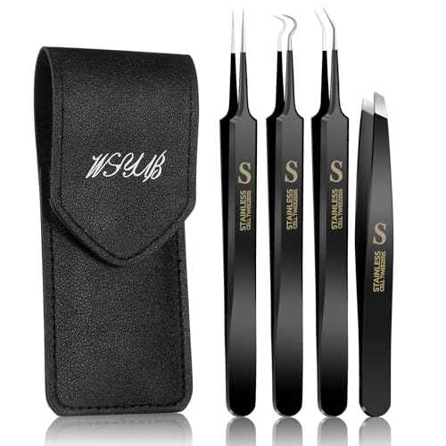 WSYUB Professional Blackhead Tweezers and Ingrown Hair Tweezers, Stainless Steel Blackhead Remover Tools, Tweezer for Women Facial Hair