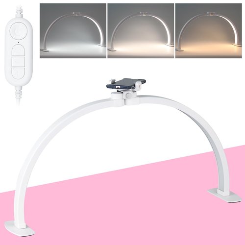 BORNBYME Nail Lamp for Desk, Foldable Desk Nail Lamp UV Light for Nail Manicure Eyelash Extension, 3 Light Settings Bright Fill-in Lamp,White （29 * 15 Inch）