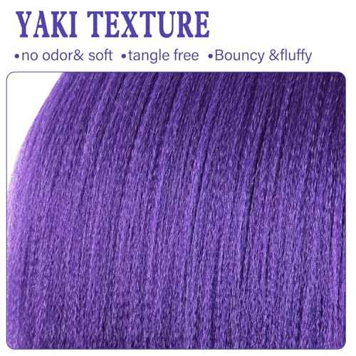 Beyond Beauty Long Purple Braiding Hair 30 Inch, Pre Stretched Synthetic Braiding hair for Braids,2 Packs Purple Rumi Hair Extensions for Stage Party Halloween Costume Cosplay
