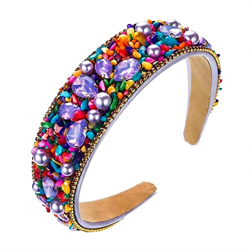 Turquoise Headbands For Women Rhinestone Decoration Green iridescent Non Slip Fashion Design Headband Party Headband Accessories Jewelry Hair Hoop Hairband For Girls