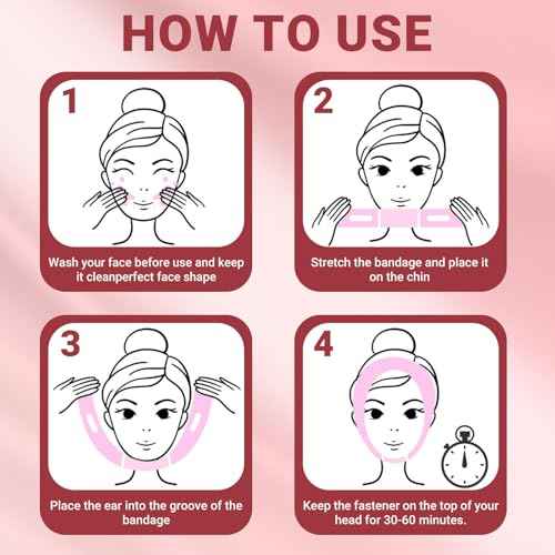 Reusable V Line Lifting Mask with Chin Strap for Sleeping,Double Chin Reducer,Face Lift Prevent Sagging, Jaw Exerciser,Light Pink,M