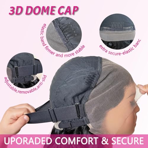 ijoy Kinky Curly Wig Human Hair 13x4 Lace Front Wigs 180 Density, 14 Inch Pre Plucked Afro Curly Human Hair Wig for Women, Natural Black, 4a/4b, Full and Thick(14inch)