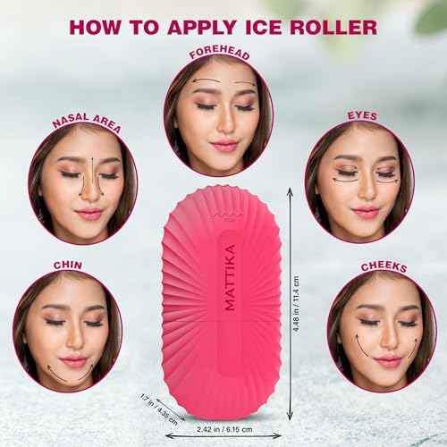Ice Roller for Face and Eye Glow Naturally and Skincare, Ice Face Roller, Ice Facial Cube, Gua Sha Face Massage, Ice Roller Face for Beauty and Skin Care Gift for Men & Women Face Ice Roller (Pink)