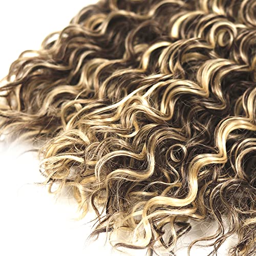 20 22 24 Inch P4/613 Human Hair Bundles Blonde Deep Wave Human Hair Bundles Brazilian Unprocessed Virgin Hair 3 Bundle Two Tone Brown Mixed With Blonde Bundle