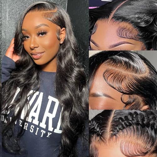 24 Inch 13x6 Lace Front Wigs Human Hair Pre Plucked Body Wave HD Lace Frontal Wigs Human Hair 200% Density Glueless Wigs Human Hair for Women