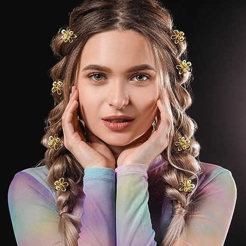 20 Pcs Mini Flower Claw Clips 0.69inch Small Gold Hair Clips Cute Metal Hair Barrettes Accessories for Women Girls Teens Thin Thick Long Short Hair