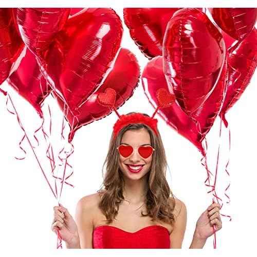 Valentines Day Heart Headband Boppers Head and Heart Shape Sunglasses for Girls Women Valentine's Day Halloween Wedding Birthday Party Gift