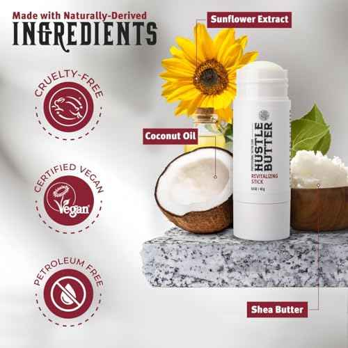 Hustle Butter Tattoo Aftercare - Portable Balm Stick - On The Go Tattoo Aftercare - Naturally Derived Vegan Cruelty Free - Mess Free - 1.6 oz
