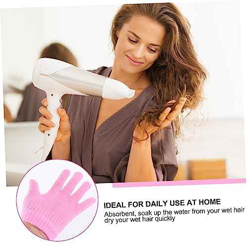 Kids' Hair Drying Gloves 2 Pairs White Quick Dry Comfortable Material Easy to Use Carry for Travel