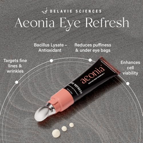 Aeonia Eye Refresh, Certified Space Technology Skincare ? Hydrating & Anti-Aging Eye Cream with Bacillus Lysate, Reduces Fine Lines, Puffiness & Dark Circles, Firming & Illuminating Formula, 0.5 Fl Oz