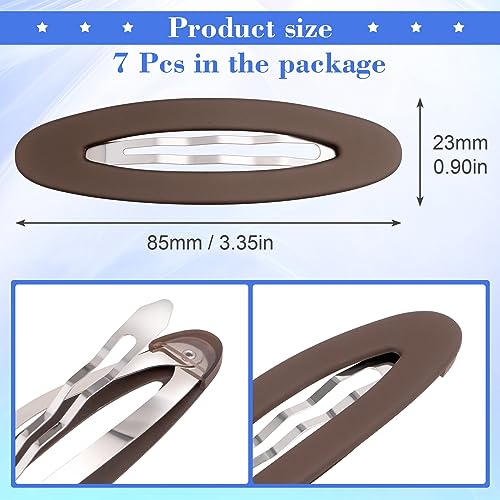 7pcs Matte Snap Hair Clip for Women, Non-Slip Large Enamel Hair Barrettes Alligator, Rustproof Oval Hair Pin Accessories for Long Short Thick Thin Fine Curly Straight Hair