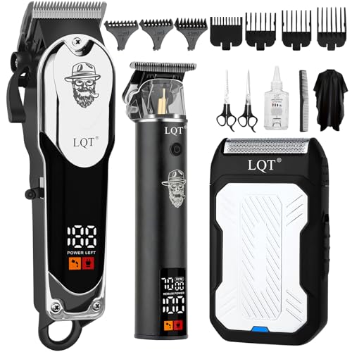 Professional Cordless Hair Clippers for Men - LED Display Hair Trimmer & Beard Trimmer Kit, Rechargeable Hair Cutting Machine with Precision Blades, Gifts for Dad Father's Day, Christmas