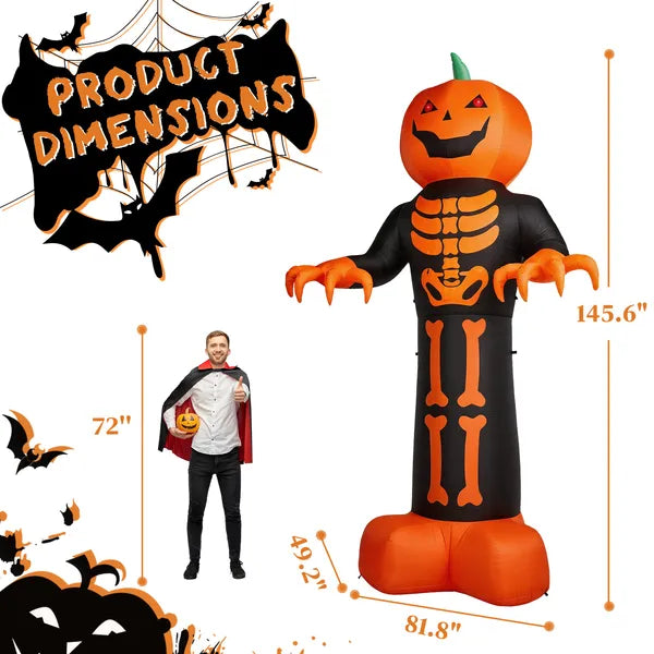 12ft Inflatable Halloween Decor - Grim Reaper with Lights