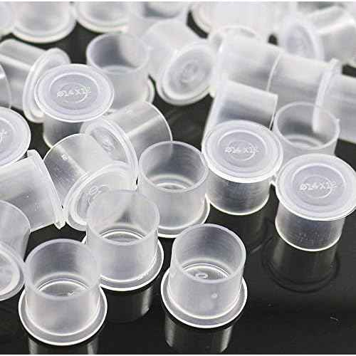 Tattoo Ink Caps, 300pcs Plastic Disposable Microblading Tattoo Pigment Self Standing Cups, Medium Size of 14x12mm