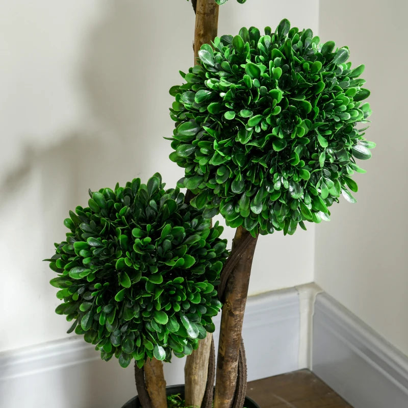3ft Artificial Boxwood Tree with Sandalwood Leaves and Pot - Indoor Outdoor Topiary