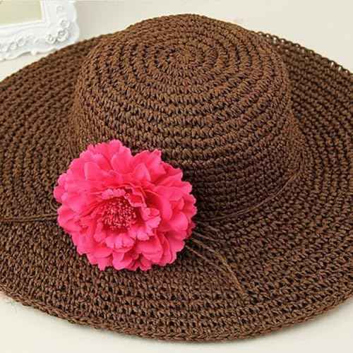 Women's Bohemia Peony Flowers Hairpin Hair Clip Flower Brooch for Travel Party Festivals PF-11 (Orange) (Pack of 1)