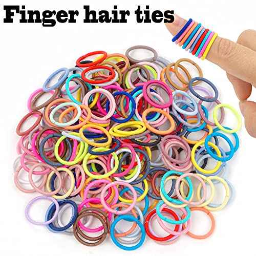 C?LLOT 360PCS Baby Hair Ties, 36 Multicolors Elastic Hair Ties,2cm in Diameter No Crease Finger Rubber Hair Elastics,Small Thin Hair Ponytail Holders Hair Accessories for Baby Girls Toddlers Kids
