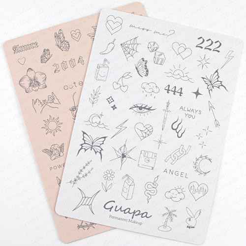 Guapa Silicone Practice Skin Double Side Tiny Tattoo Design Pre-Printed Small Tattoo Practice Pad for Tattoo Training