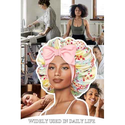 Double Layer Silk Bonnet with Tie Satin Lined Sleep Cap Hair Cover for Women's Curly Natural Hair