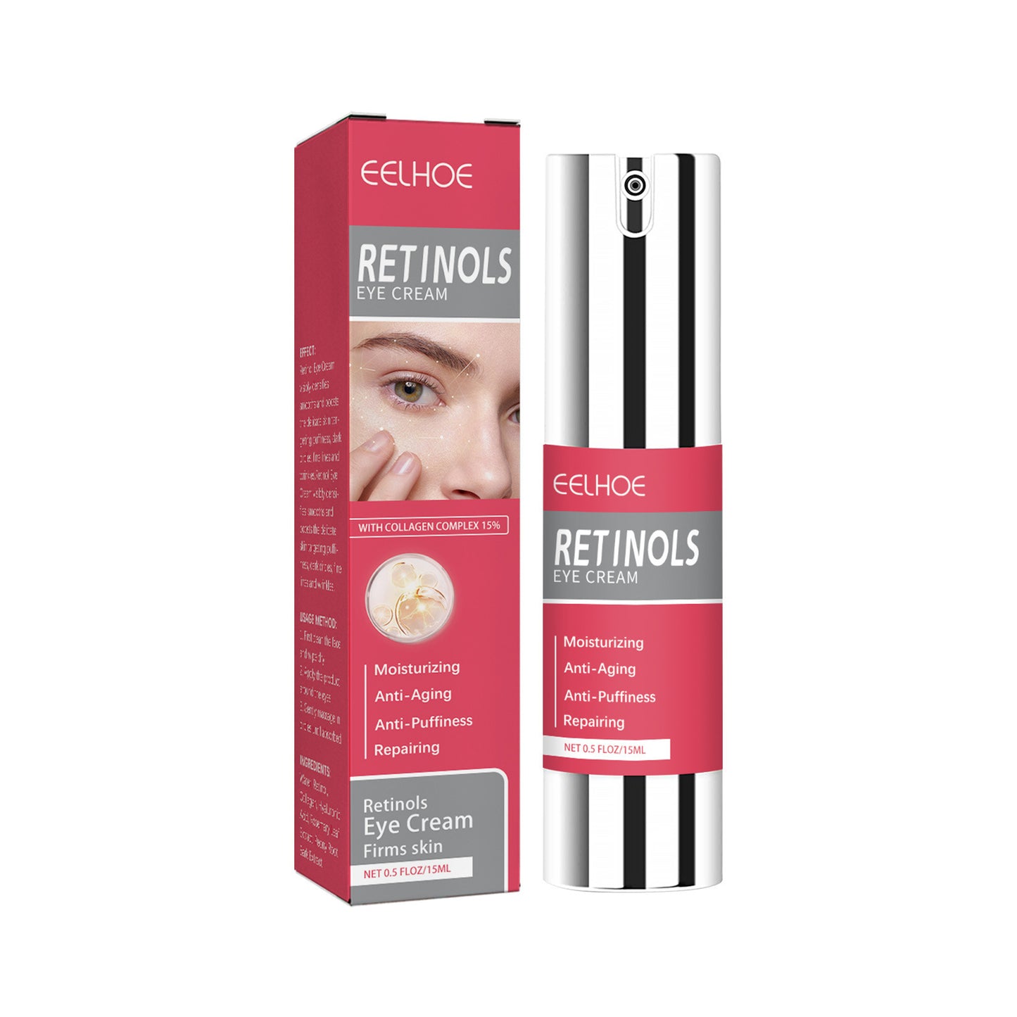 Retinol Eye Cream 15ml - Nourishing Facial Skincare for Dark Circles