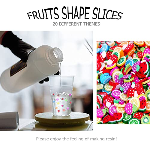 16000 pcs (20 Styles) Clay Slices Charms, VEINARDYL Nail Art Slices Fruit Heart Flower 3D Polymer Clay for DIY Crafts Resin Slime Making Cellphone Decoration