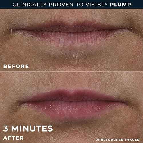 RoC Derm Correxion Lip Volumizer - Lip Plumper Peptide Treatment with Hyaluronic Acid & Vitamin E + Line Smoothing Eye Cream Packette