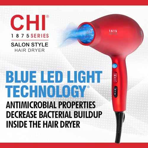 CHI 1875 Series Hair Dryer, Blow Dryer For Ultra-Fast Hair Drying, Reduces Frizz & Increases Shine, Nozzle & Diffuser Attachments
