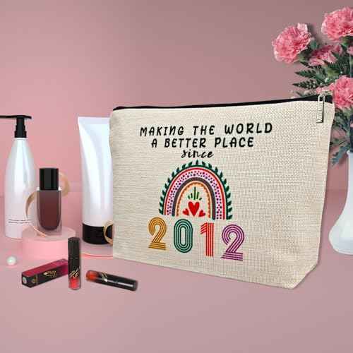 13 Year Old Girl Gift Ideas, 13th Birthday Gifts for Teenage Girls, Funny 2012 Birthday Decorations Makeup Bags for Her, Sister, Daughter, Niece, Cute Cosmetic Travel Pouch for Teen Girls Trendy Stuff