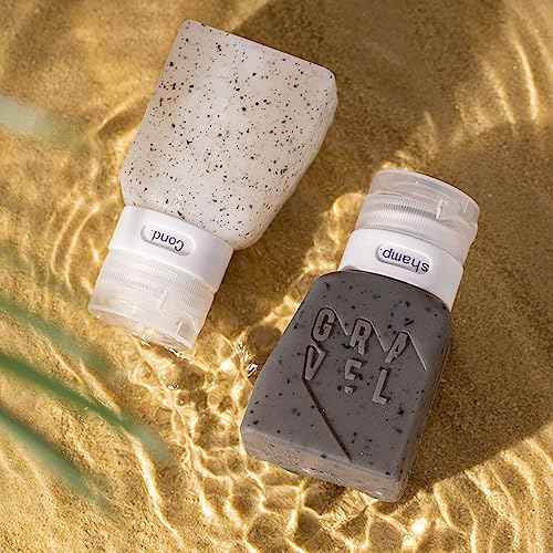 Gravel Travel Bottles 3oz (2-Pack) ? Leakproof, BPA-Free, TSA Approved with Label System (Clear & Gray)