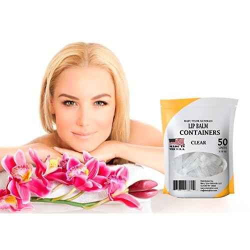 50 Clear Lip Balm Containers Round Tubes, BPA Free, Made in USA, 100% BPA Free, with Clear Caps For DIY Lipstick, homemade Lip Balms by Mary Tylor Naturals