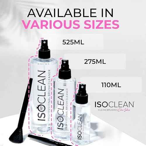 ISOCLEAN Professional Brush Cleaner 9 fl oz - Spray Top Makeup Brush Cleaner for Cosmetic Tools, Cleans Bristles, Scented No-Rinse Formula Dries in 60 Seconds, Vegan, Not Tested on Animals