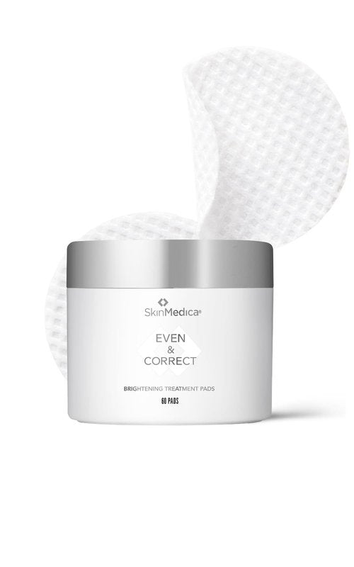 SkinMedica Even & Correct Brightening Treatment Pads For Face Exfoliating, 10% Glycolic Acid Pads That Are Retinol-Free, Alcohol-Free and Hydroquinone-Free, 60 Ct
