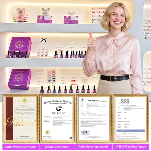 gelike ec Pro Gel Polish for Salon: 36 Colors Set HEMA-FREE Highly Pigmented Formula Manicure Nail Art Design for Professional Manicurist Nail Polish 16ml BIG Bottles