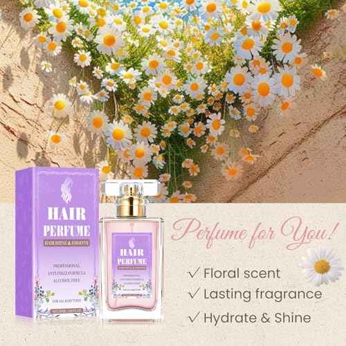 Hair Perfume for Women, Long-Lasting Hair Body Perfume Mist Spray, Honey Infused Chamomile Pheromone Hair Fragrance- Odor Remover Hair Shine Portable Fragrance Mist 1.69 fl.oz