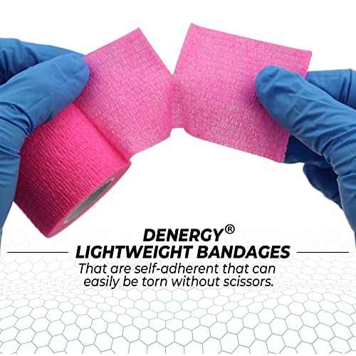Tattoo Grip Cover Wrap Pink - Denergy 6PCS PMU Pen Grip Tape Wrap Cover Cohesive Sports Adherent Tape Adhesive Bandage for Tattoo Machine Tattoo Accessories (Hot Pink 6pcs)