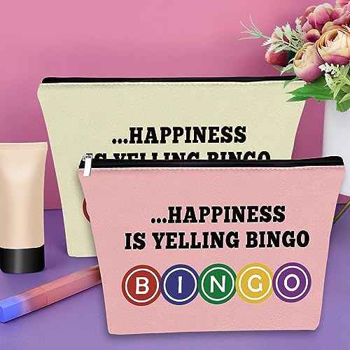 3PCS Bingo Gifts Makeup Bag Bingo Game Gifts for Adults Lucky Bingo Gifts for Friend Birthday Gifts for Bingo Player Cosmetic Bag Bingo Themed Gifts for Grandma Gambler Christmas Gifts Travel Pouch