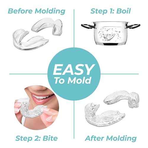 Dental Mouthguard for Bruxism, Teeth Grinding and Clenching, Pack of 6 in 3 Different Sizes Moldable, Trimmable Premium Quality Dental Night Guard for Teeth Grinding and Stops Bruxism