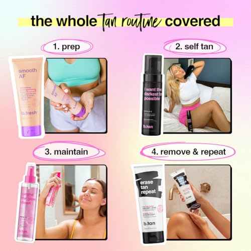 b.tan Ultra Dark Self Tanner Mousse | I Want The Darkest Tan Possible - Fast, 1 Hour Express Sunless Tanning Foam, Golden Bronzing Glow, Face & Body, No Fake Tan Smell, Vegan, Cruelty Free, 6.7 Fl Oz