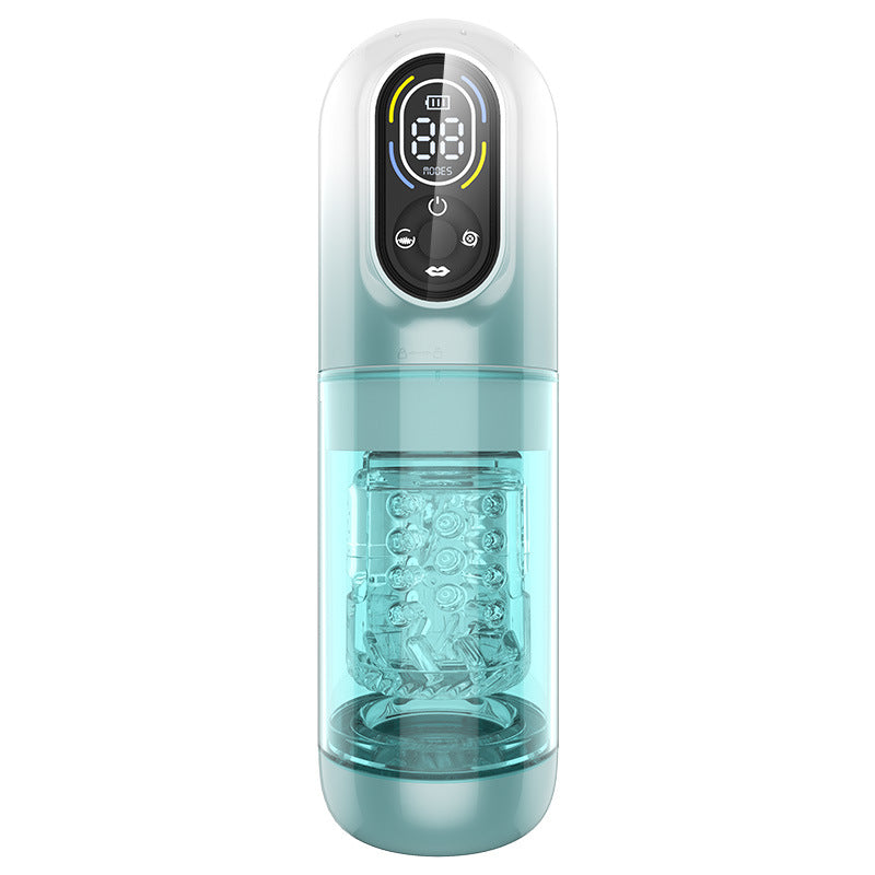 Adult Water Bath Toy with Rotating Vibration and Sucking Function, Retractable Design