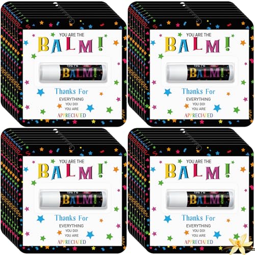 5 Pack Employee Appreciation Gifts Bulk Lip Balms Teacher Staff Team Thank You Gifts You're the Balm Fall Thanksgiving Christmas Appreciation Party Favors for Coworkers Women Men Volunteer