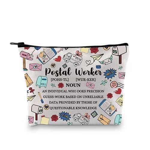 G2TUP Mail Carrier Thank You Gift Postal Worker Definition Makeup Bag Postal Worker Cosmetic Bag Mail Lady Post Office Gift (Postal Worker Definition MB)