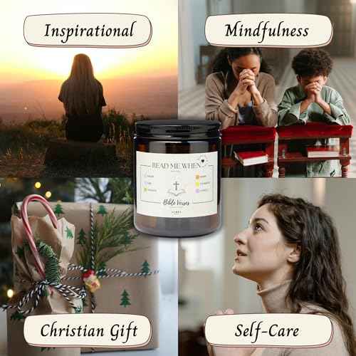 Bible Verse Jar, Christian Gifts for Women, Inspirational Scripture Jar, Birthday Gifts for Women, Faith-Based Gifts, Bible Accessories for Women, Religious Gifts for Mom and Friends (Amber Black)