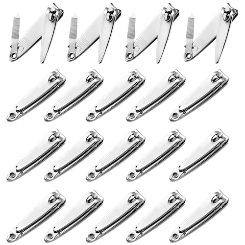 Bulk Nail Clippers with File - 50 Pack Multipack for Women & Men, Swing-Out Nail Cleaner, Mini Small Fingernail Clippers Attached Filer, Durable 2.36-Inch Clippers Bulk (50 Count)