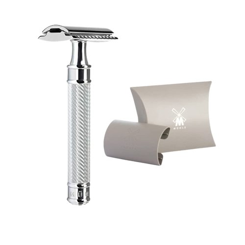 MÜHLE Grande R89 Double Edge Safety Razor (Closed Comb) & MUHLE Plastic Head Cover for Safety Razors