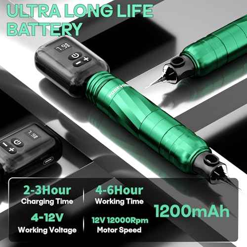 POSEIDON Tattoo Kit Tattoo Gun Kit with 2Pcs 1500mAh Battery Tattoo Machine Kit with 20Pcs Tattoo Cartridge Needle 11Pcs Inks Complete Tattoo Supplies for Beginner